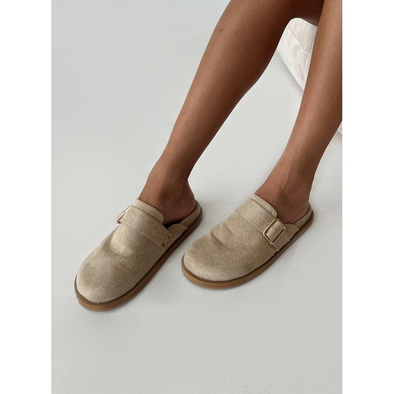 Billini Orlin Slides Desert Faux Suede