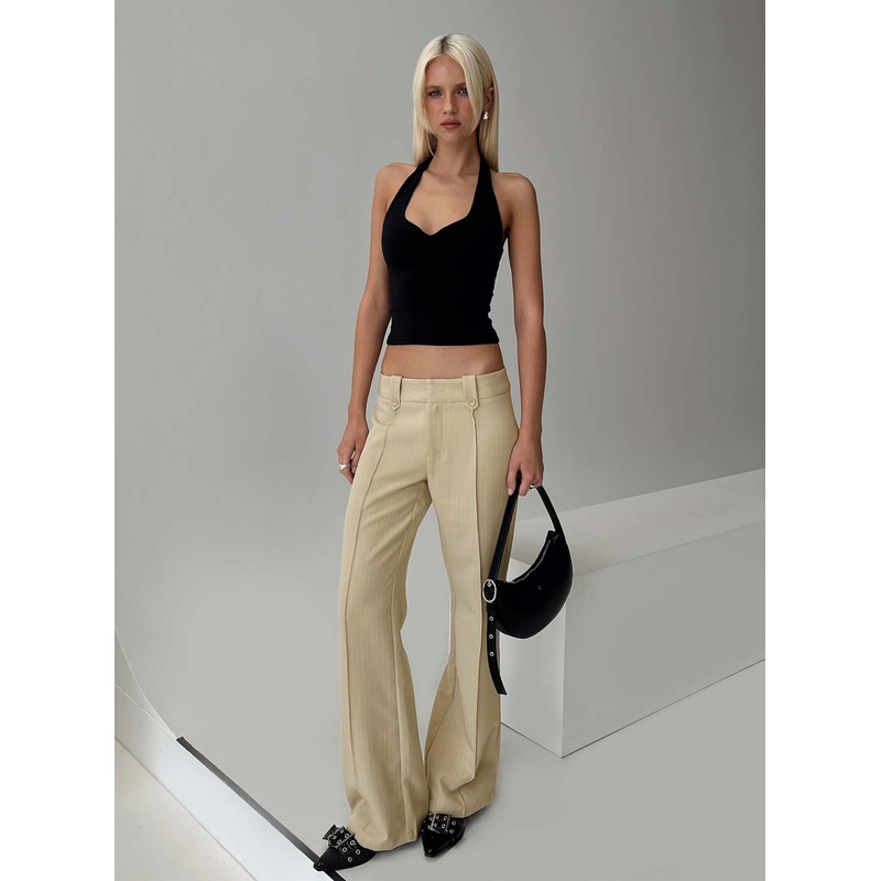 Graham Pleated Pants Beige