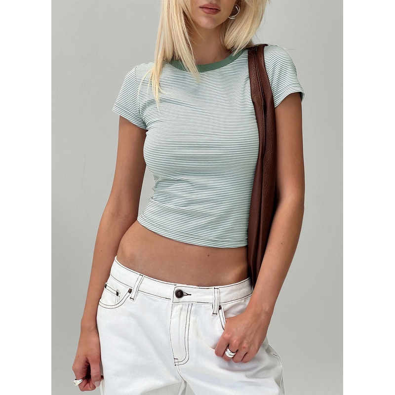 Lex Top Green Stripe