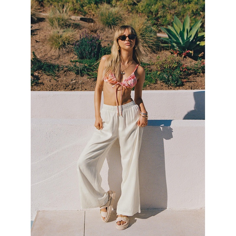 Louis Linen Blend Pants White Petite