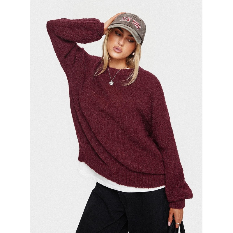 Niomie Knit Sweater Burgundy