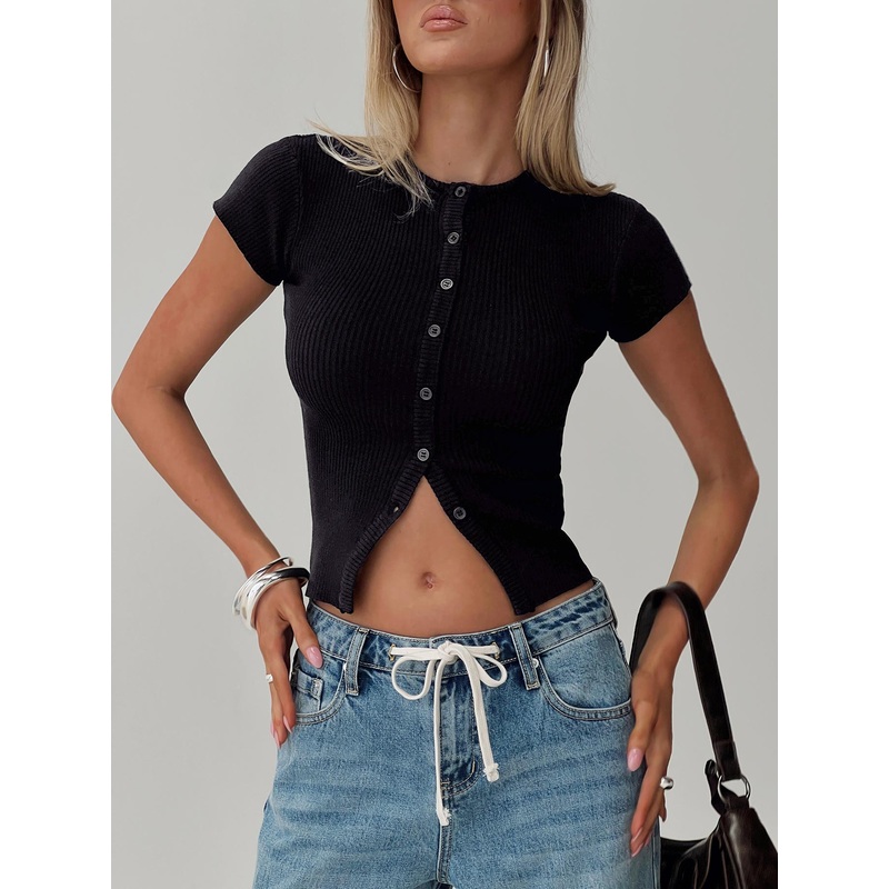 Suzu Knit Top Black