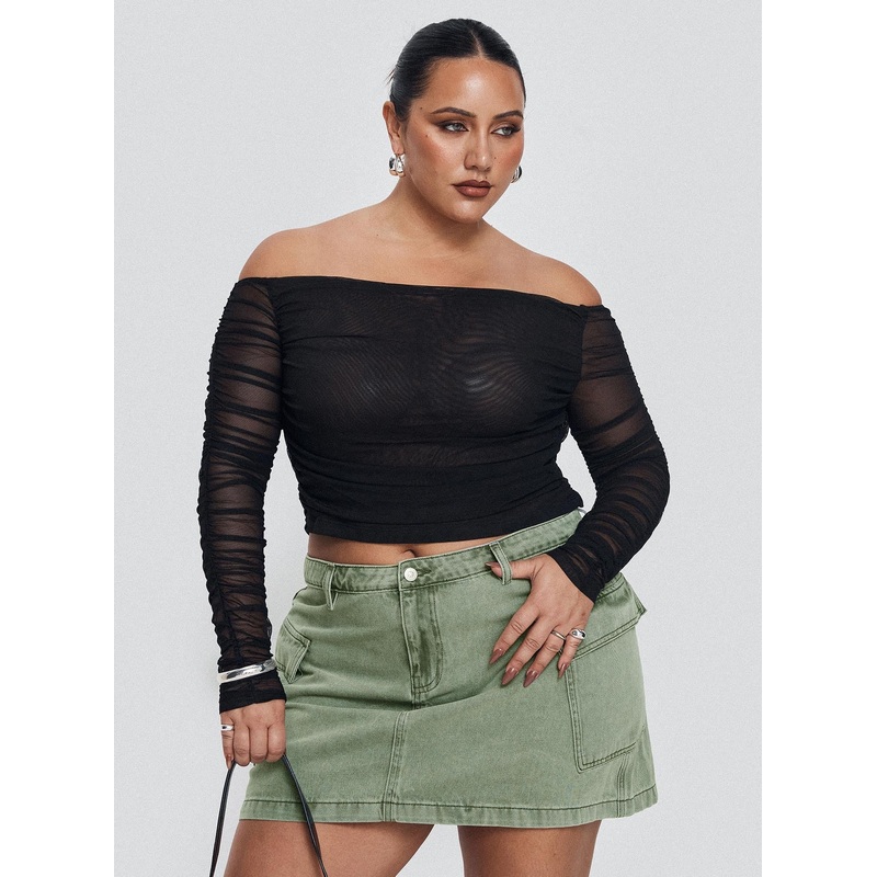 Hartford Off The Shoulder Top Black Curve