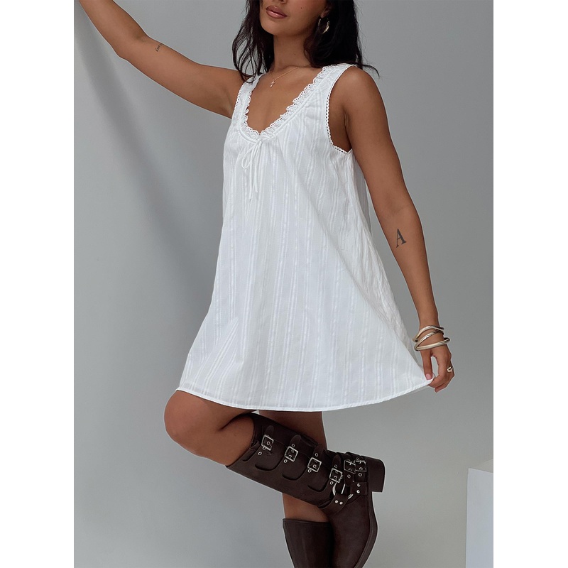 Antiquity Swing Mini Dress White