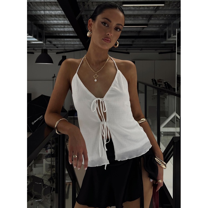 Claresa Halter Top White
