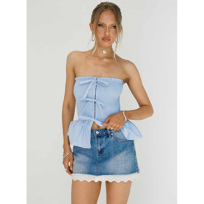 Miyuki Denim Mini Skirt Mid Wash