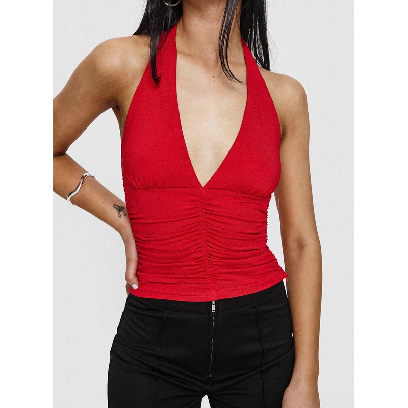 Temptress Halter Top Red