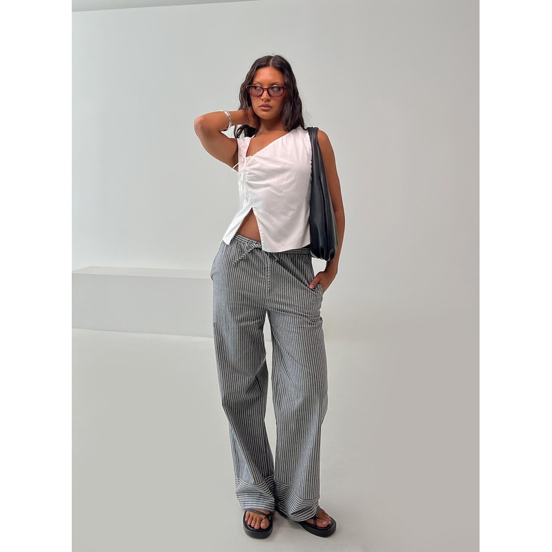Veridian Pants Black/White Stripe