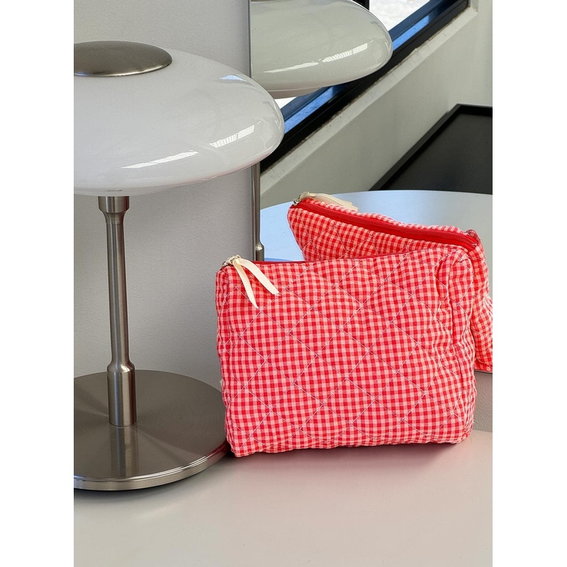 Wishes Granted Makeup Bag Red Gingham