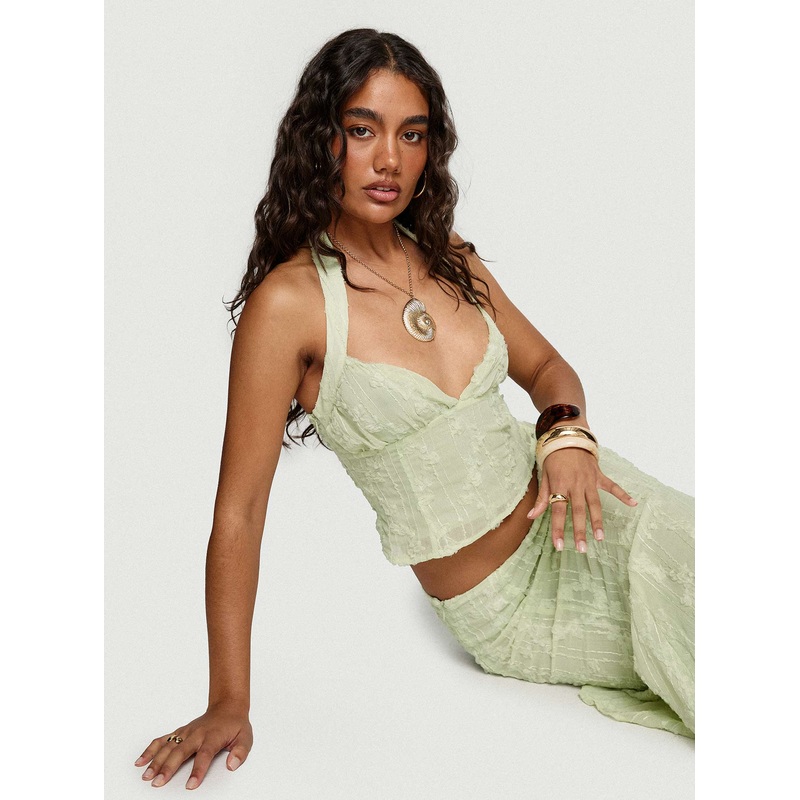 Aspyn Halter Top Sage