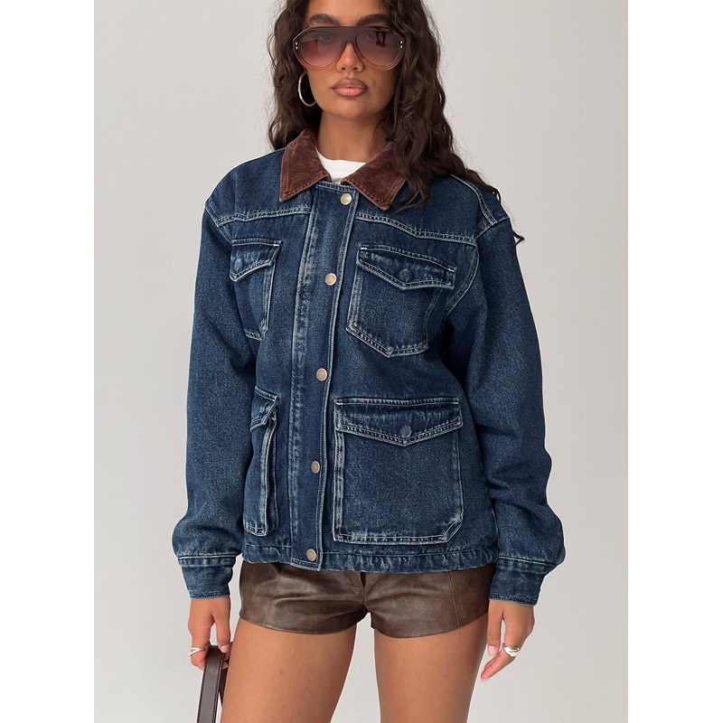 Counterpart Pocket Front Denim Jacket Blue
