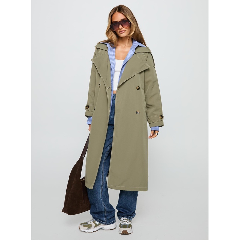 Still Love Trench Coat Khaki