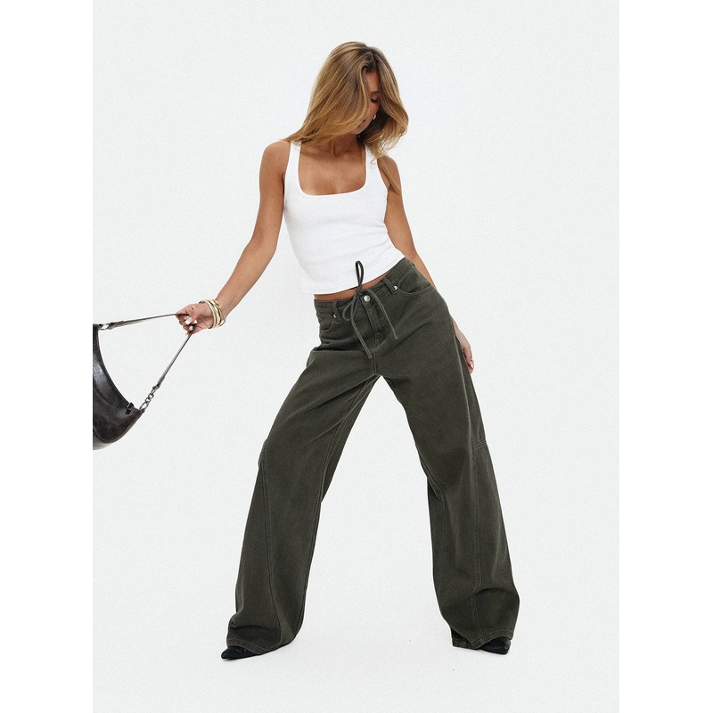 Bruiser Tie Waist Jeans Green Petite