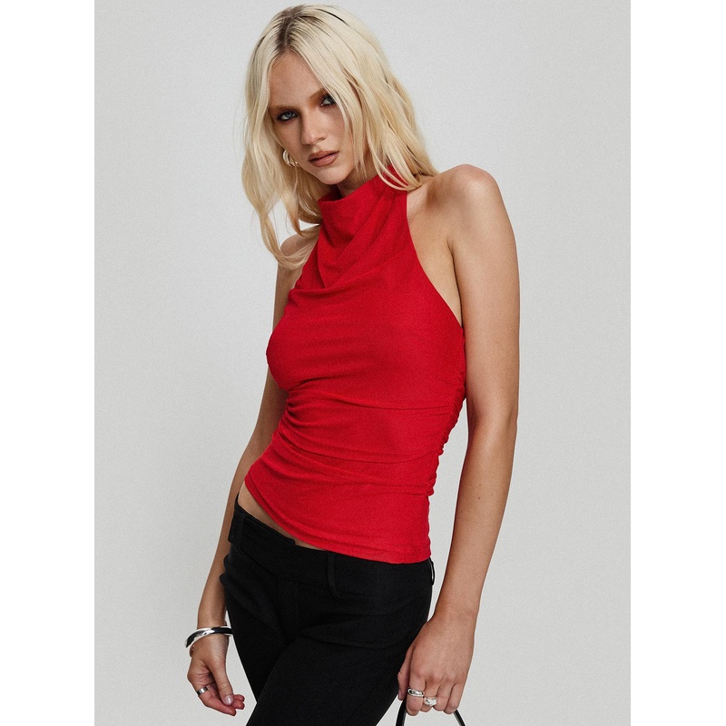 Dafina Halter Top Red
