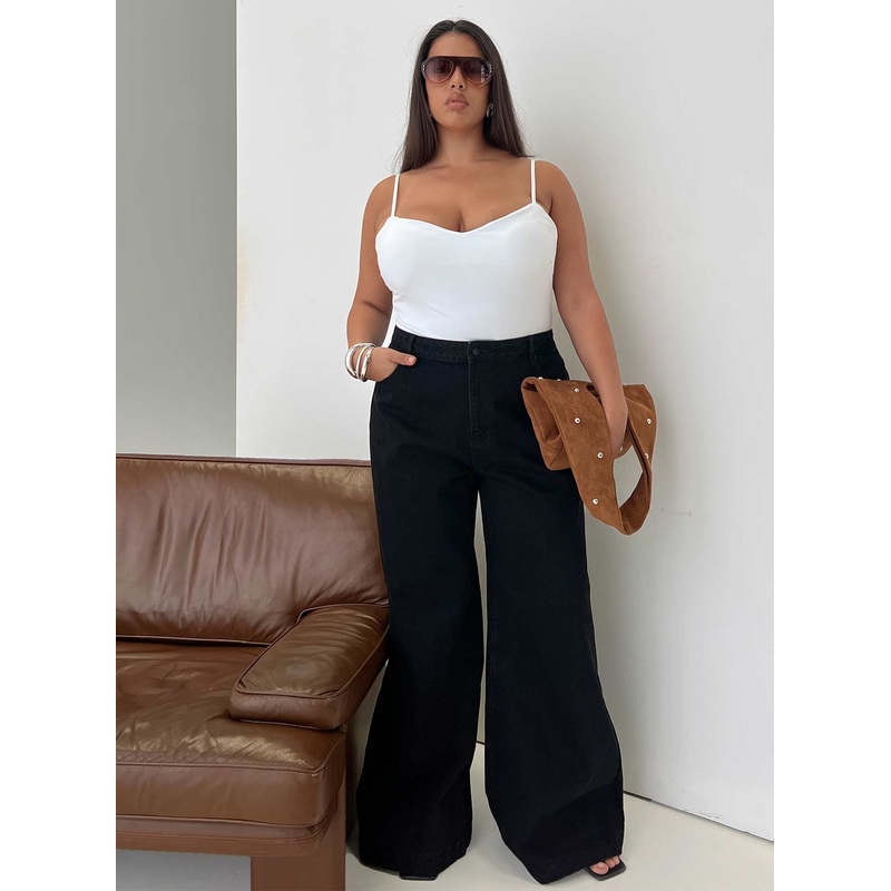 Goldie High Wide Jean True Black Curve