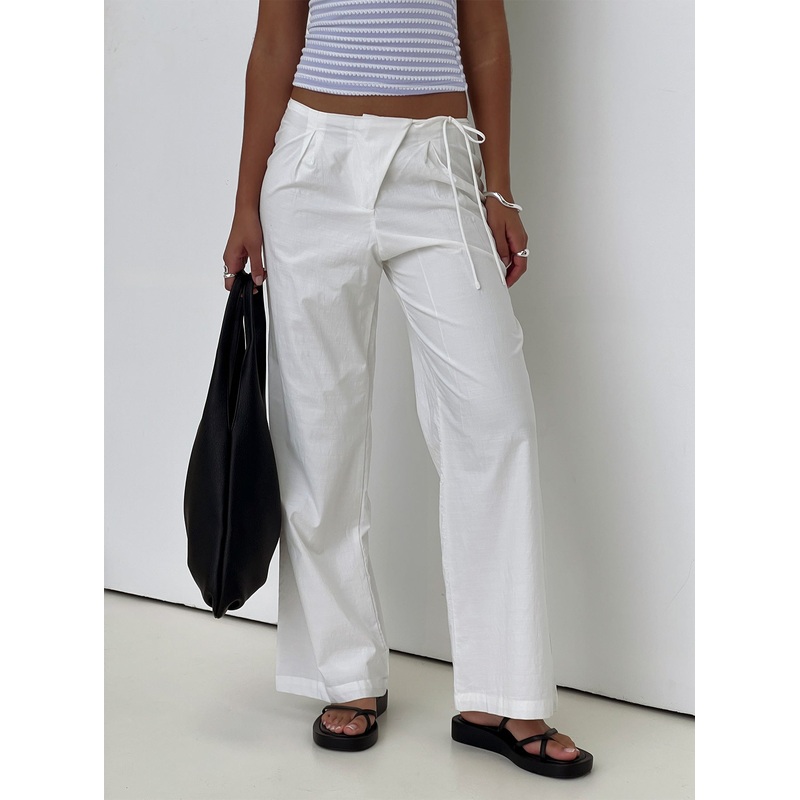 Leyah Tie Side Pants White