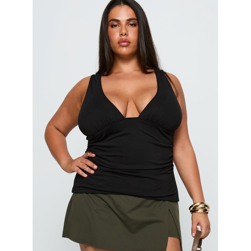 Sublime Ruched Top Black Curve