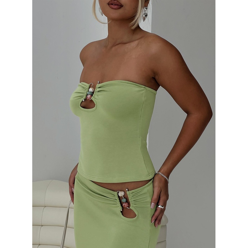Sun Chaser Strapless Top Green