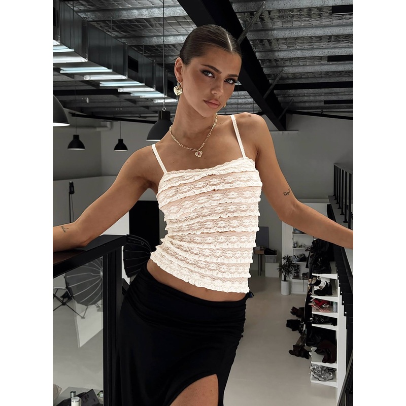 Centuries Lace Cami Top Cream