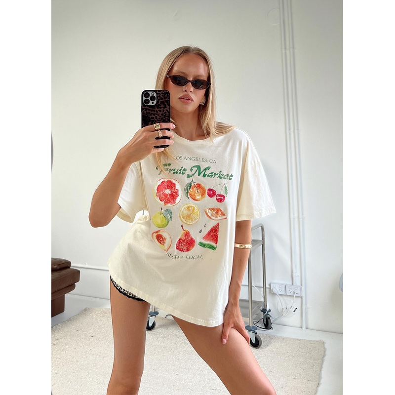 Fruit Market Oversized Tee White