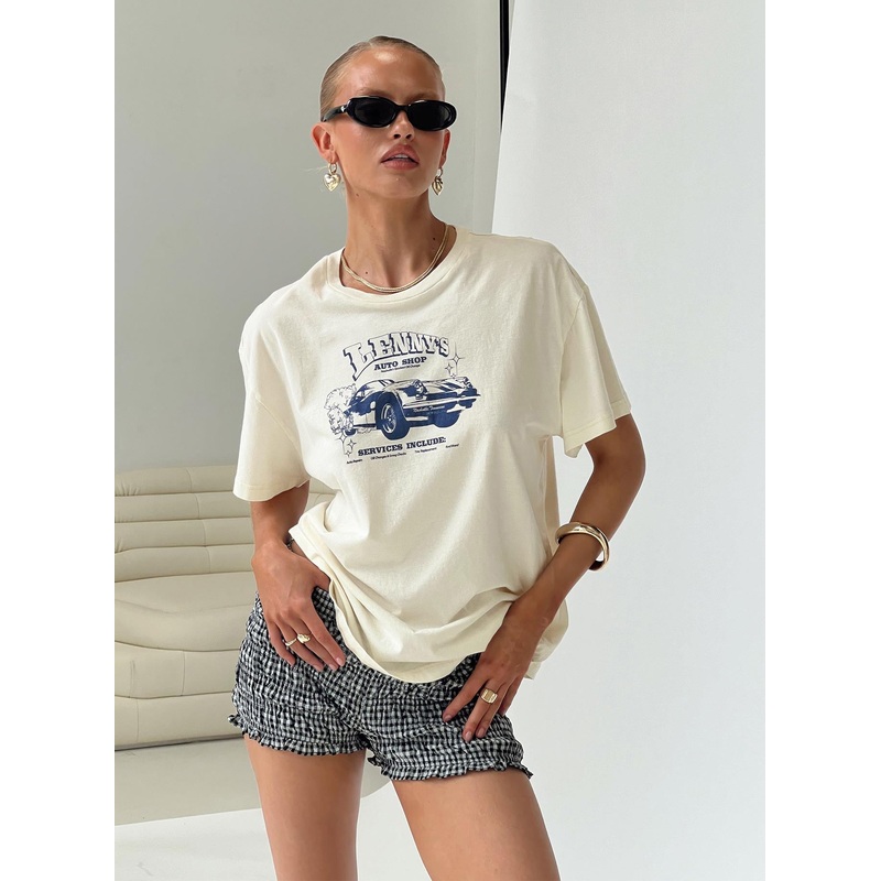 Lennys Auto Oversized Tee Cream