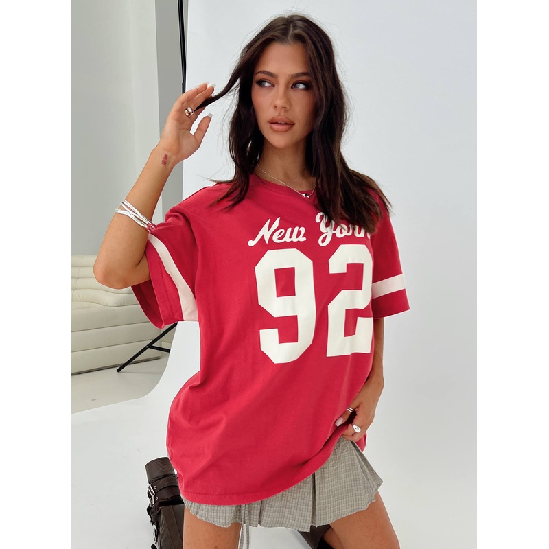 New York 95 Oversized Tee Red