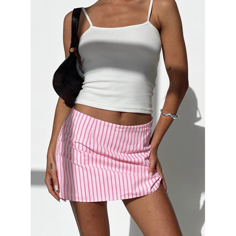 Samanfie Mini Skirt Pink Stripe