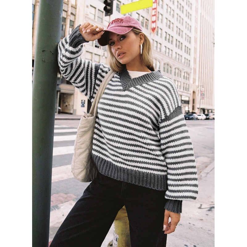 Soloman Sweater Grey Stripe