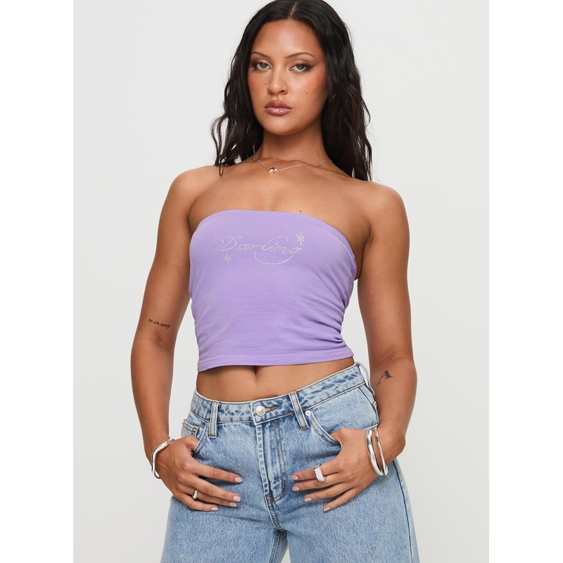 Goddess Energy Strapless Top Purple