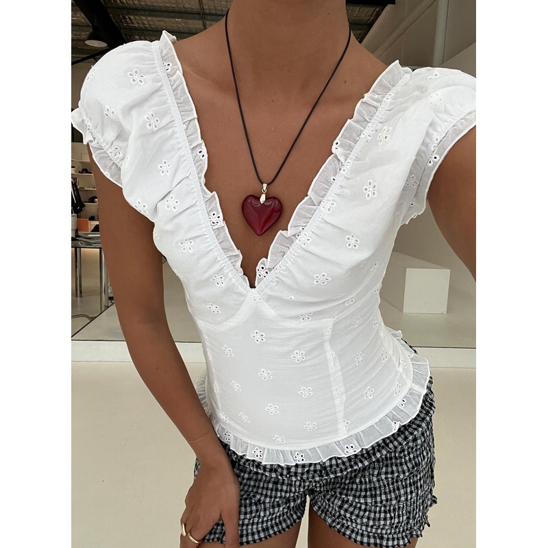 Sofiella Embroidered Top White