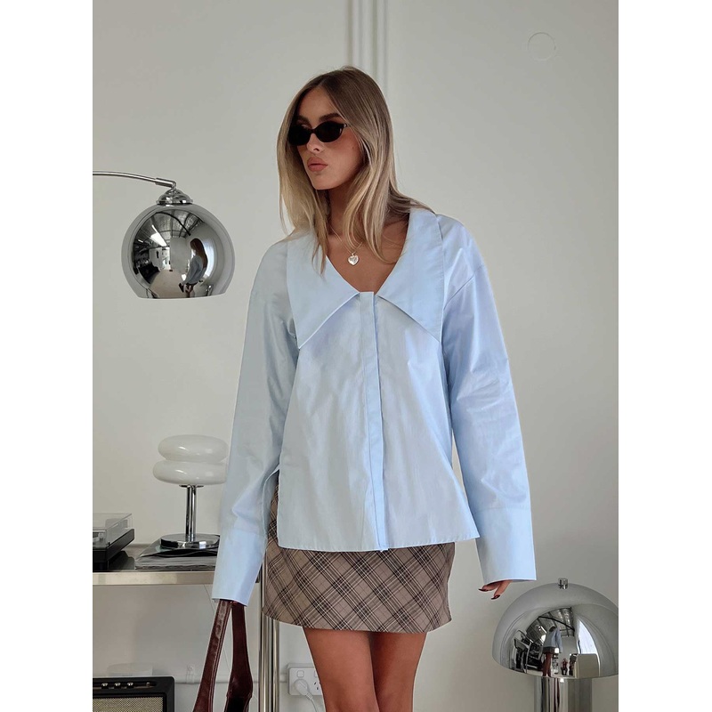 Calistoga Deep Collar Shirt Blue