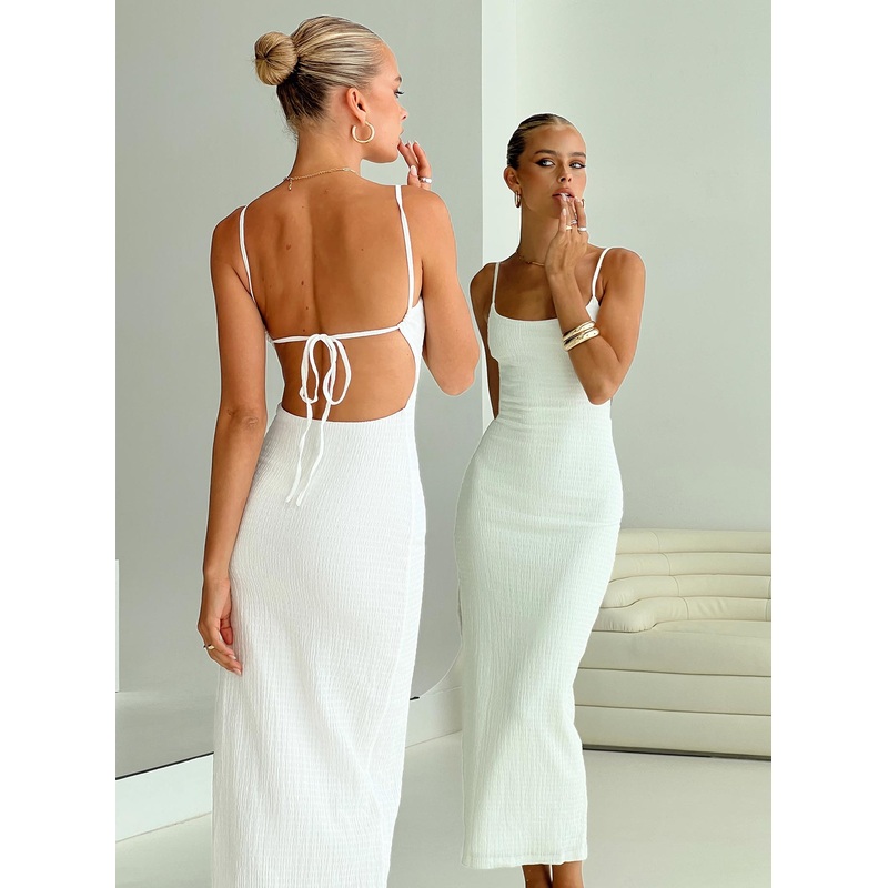 Elestria Maxi Dress White Tall