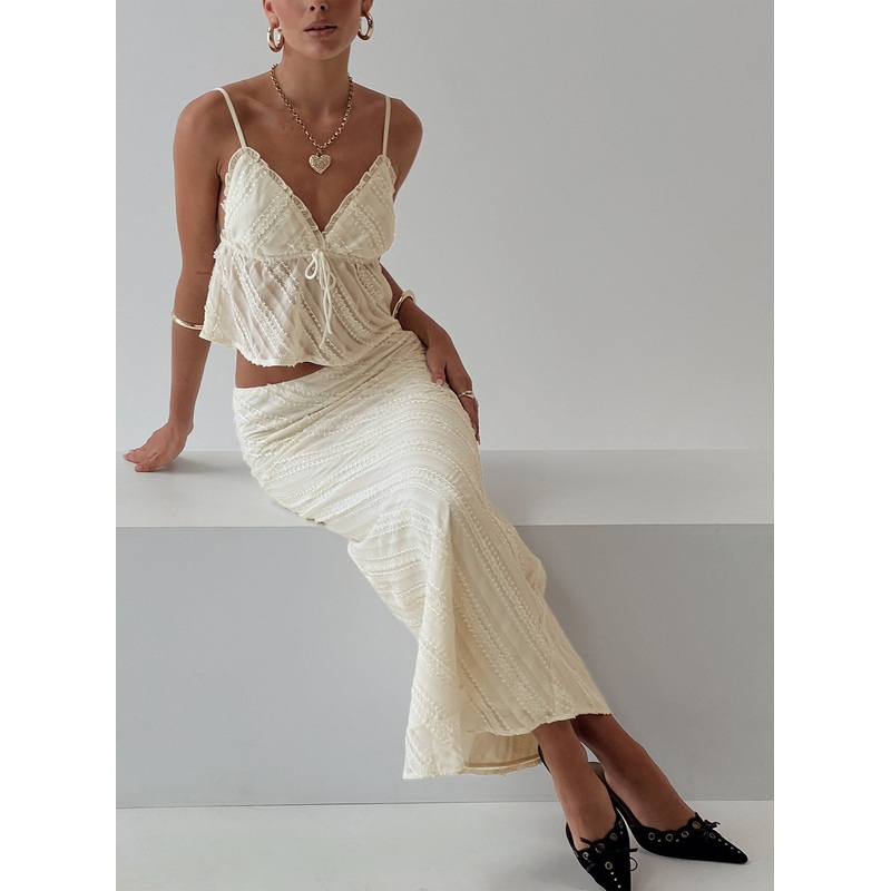 Jacintha Maxi Skirt Cream