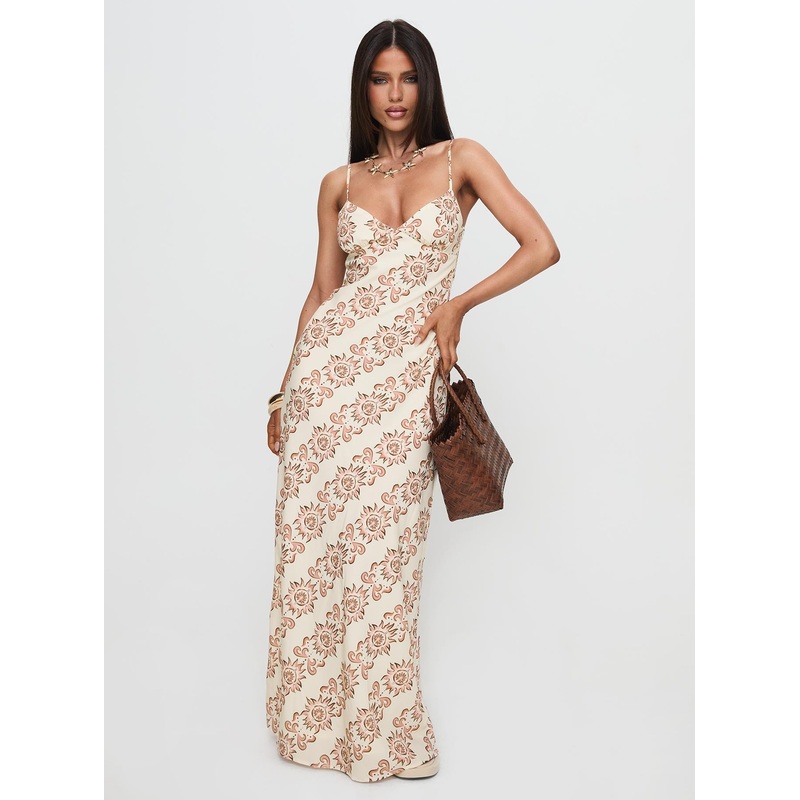 Sugar Plum Maxi Dress Beige