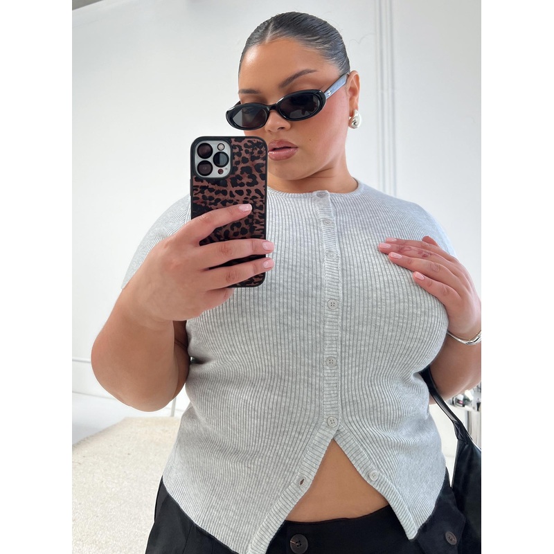 Suzu Knit Top Grey Curve