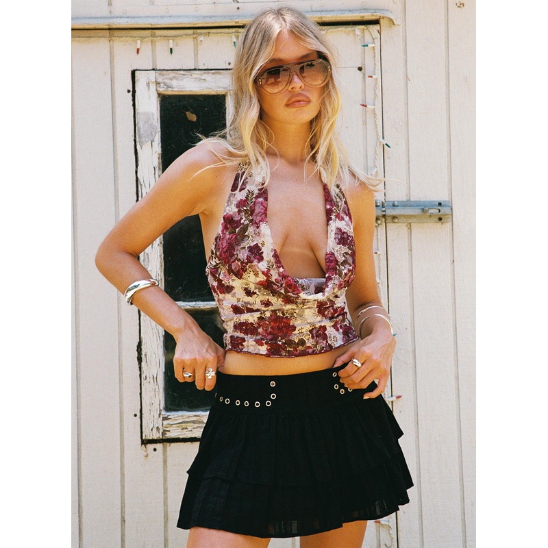 Capulet Halter Cowl Top Floral