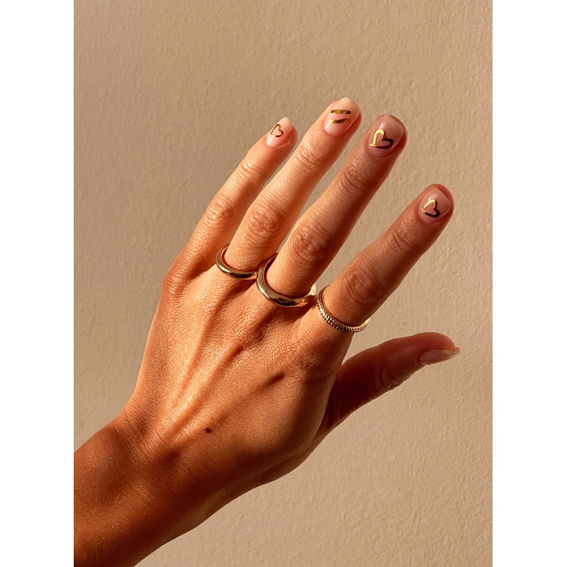 Floating Along Nail Stickers Gold