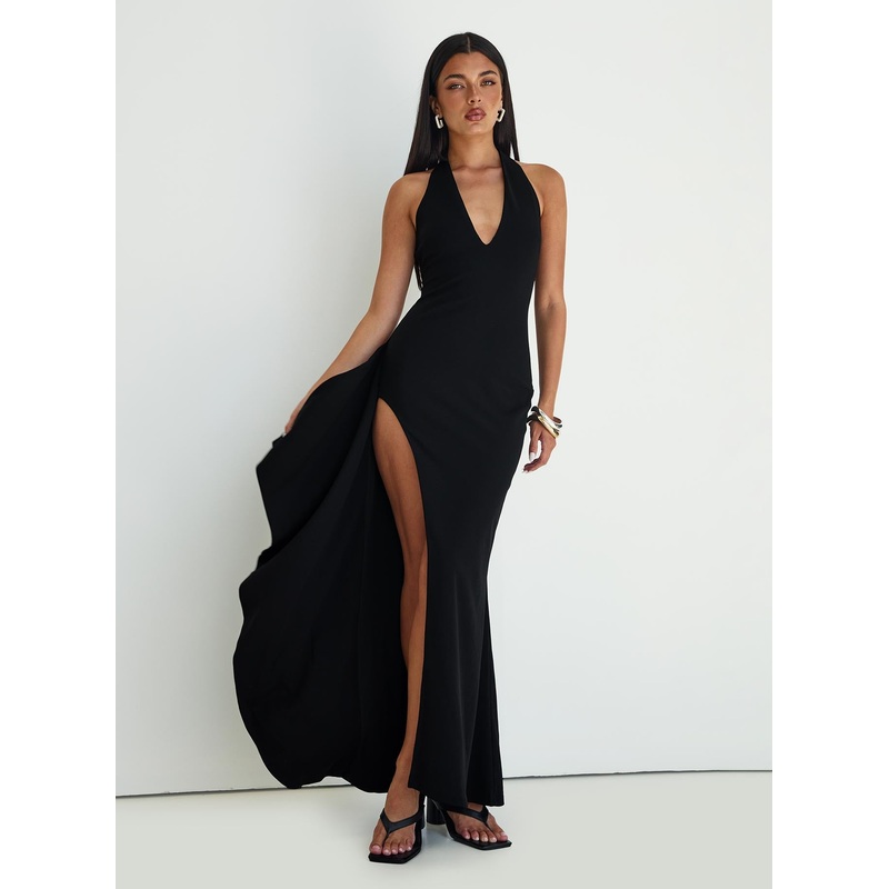 Guisefene Halter Maxi Dress Black