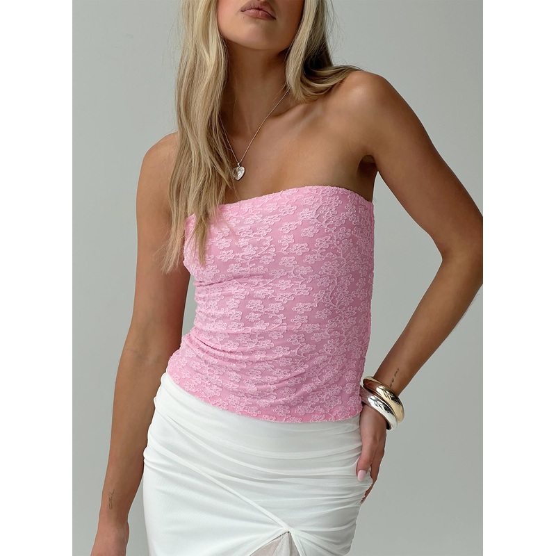 Off To Amalfi Strapless Top Pink