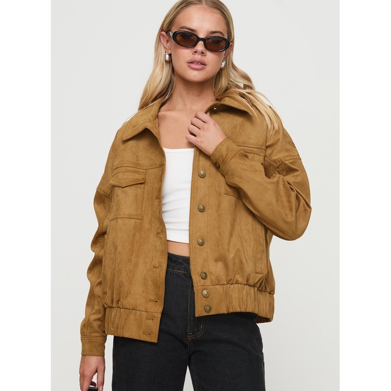 Ristretto Faux Suede Bomber Brown