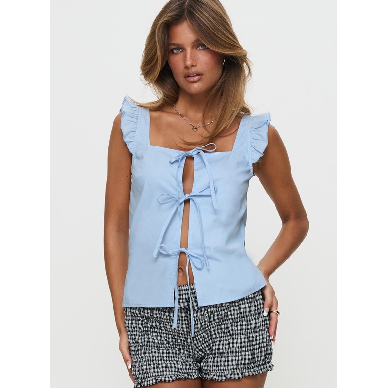 Sunflare Tie Up Top Blue