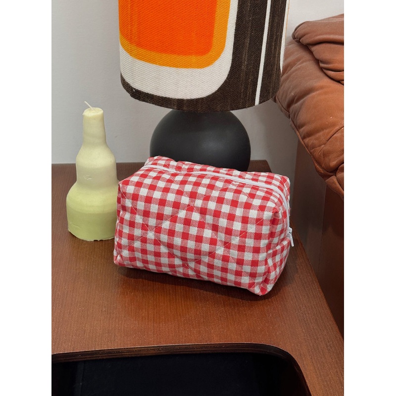 Belize Pouch Red Gingham