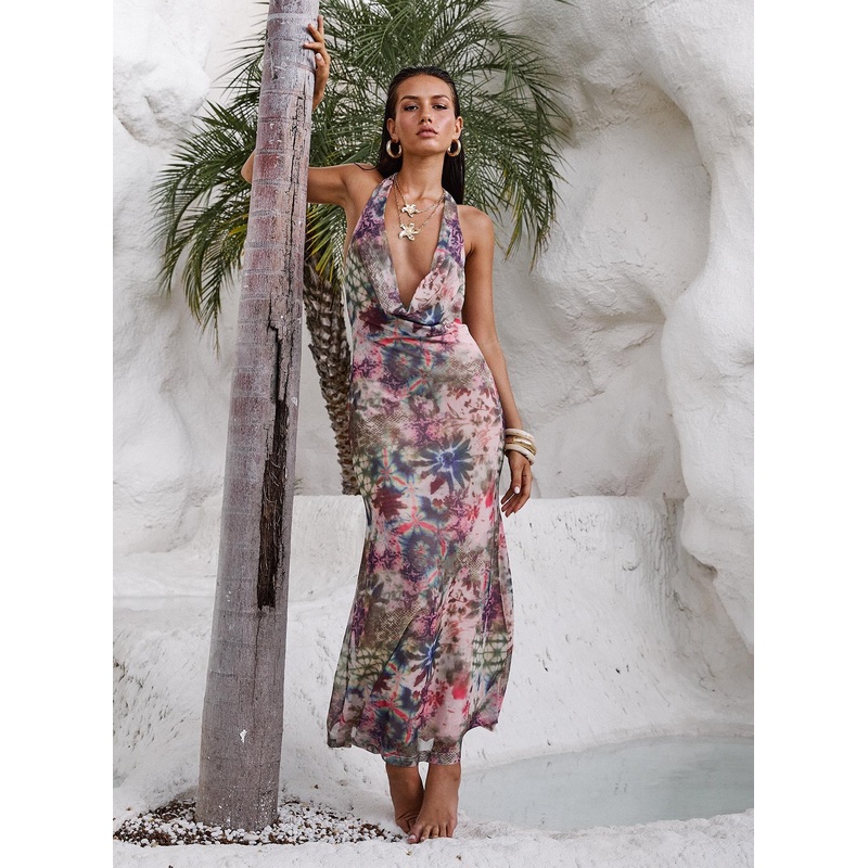 Cassiday Halter Maxi Dress Multi