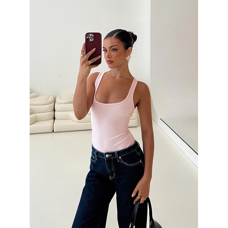 Baseline Rib Bodysuit Pink