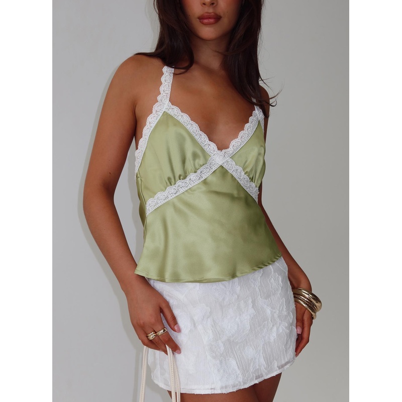Bimbette Halter Cami Top Green
