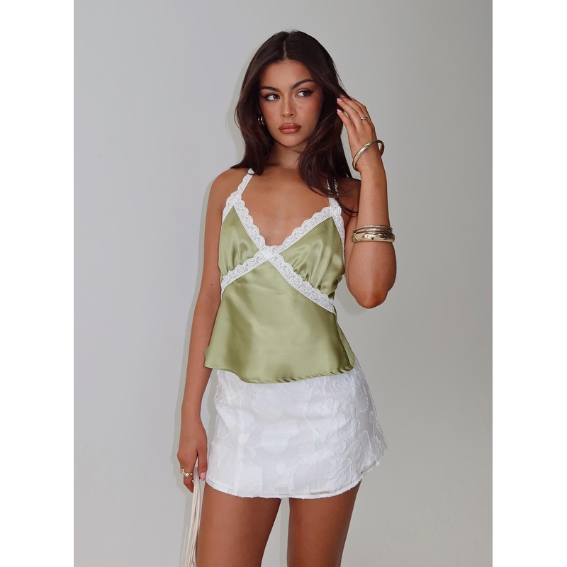 Breathless Embroidered Mini Skirt White