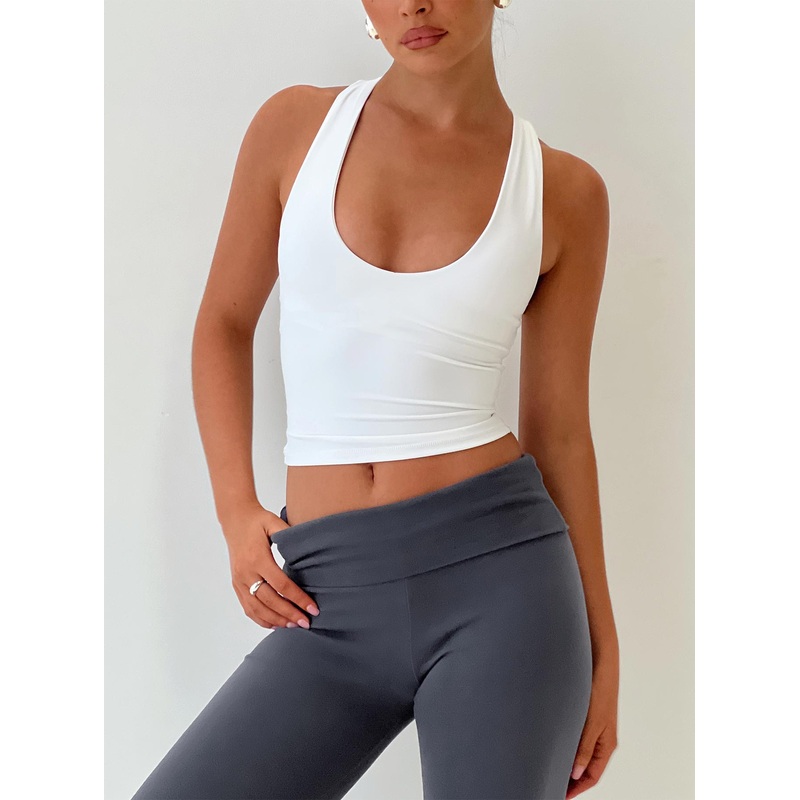 Fast Track Longline Active Tank Top White