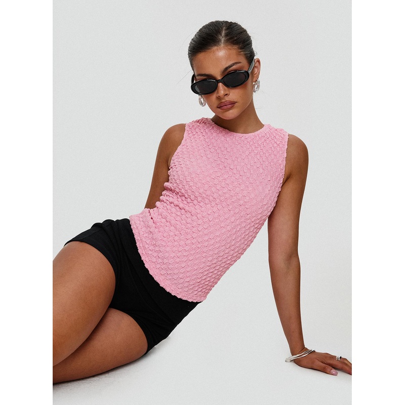 Goodnight And Go Textured Top Pink