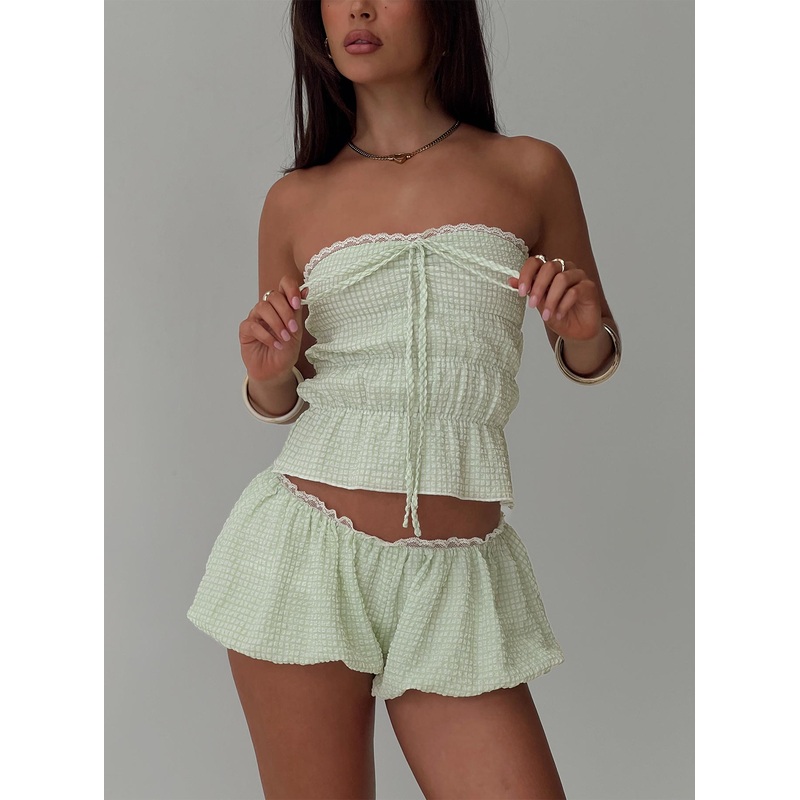 Short And Sweet Shorts Green Check