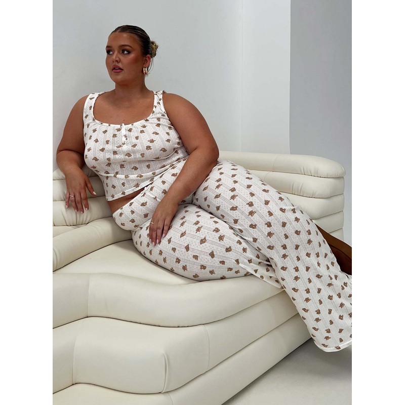 Sleepytea Pointelle Sleep Pant Multi Curve